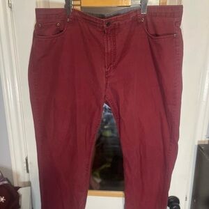2 for $25-L.L. Bean Red Lakewashed Chinos/Khakis - Men's size 44/30.